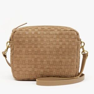 Clare V. Midi Sac Clay Suede Leather Woven